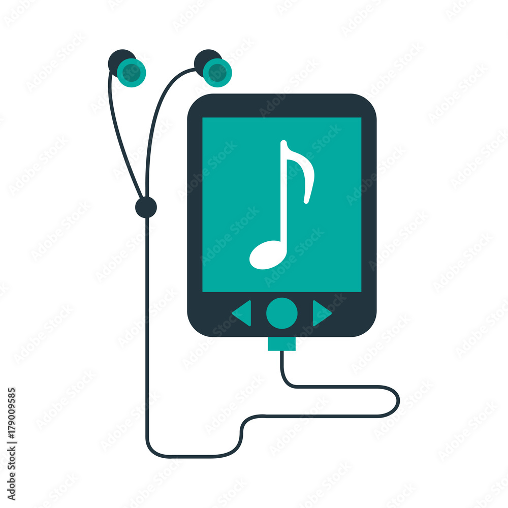 portable music player with earphones icon image vector illustration design portable music player with earphones icon image vector illustration design