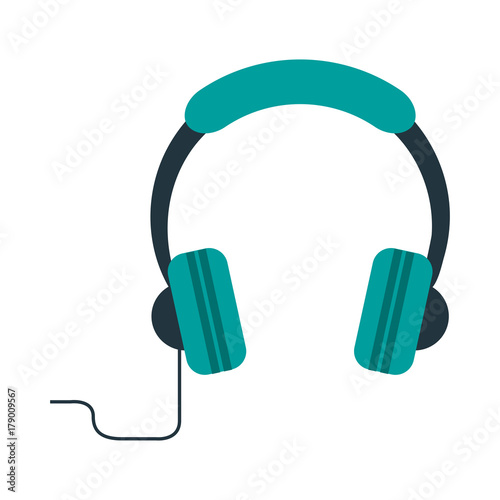 headphones with cord icon image vector illustration design 