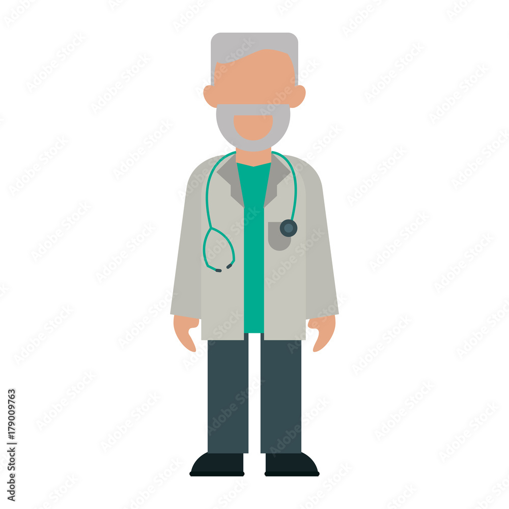 bearded doctor with grey hair avatar icon image vector illustration design bearded doctor with grey hair avatar icon image vector illustration design