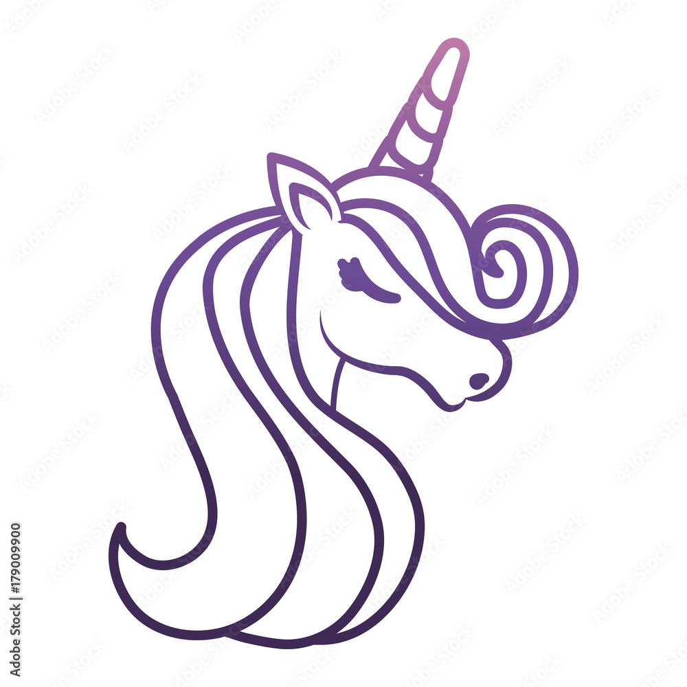 Naklejka premium magical unicorn icon over white background vector illustration
