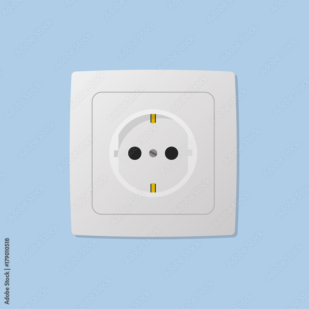 Power socket isolated on blue background Power socket isolated on blue background
