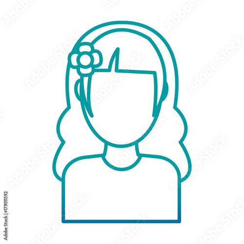 avatar woman icon over white background vector illustration