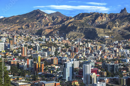 Cityscape of La Paz in Bolivia