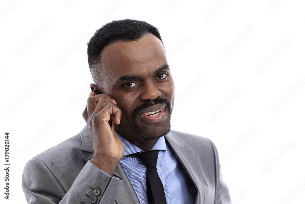 african business man on the phone african business man on the phone