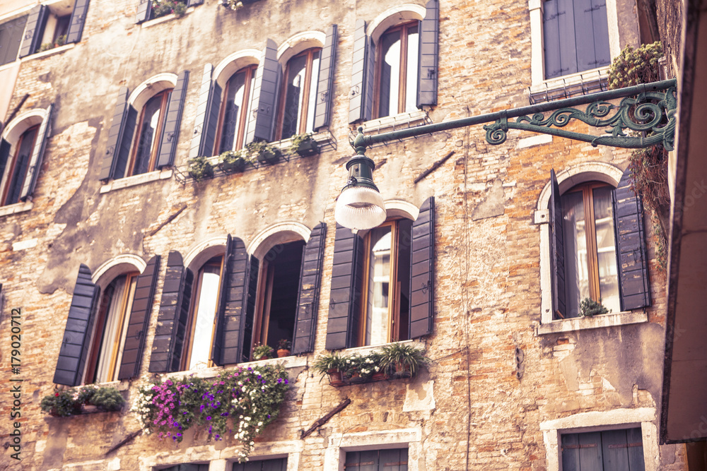 Fototapeta premium house with opened windows