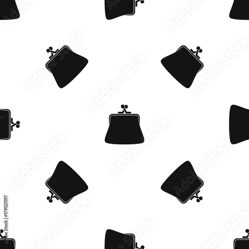 Women wallet pattern seamless black