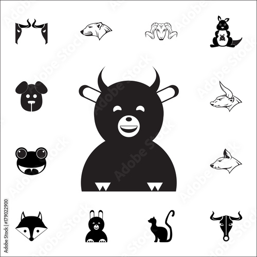 cute cow icon. Set of animal icons. You can use in web or app icons