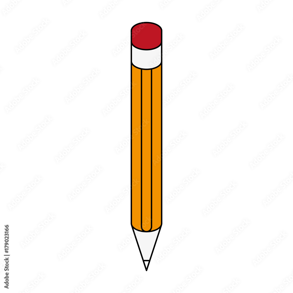 pencil with eraser icon image vector illustration design 
