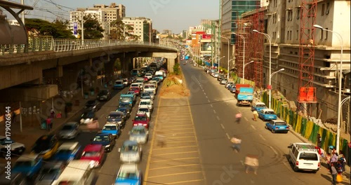 Timelapse of a busy street in Addis Ababa, Ethiopia