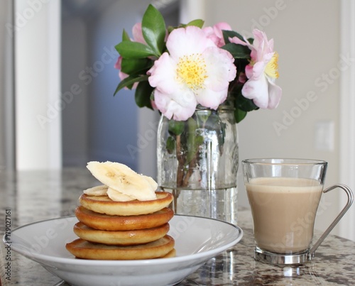 Pancakes with latte
