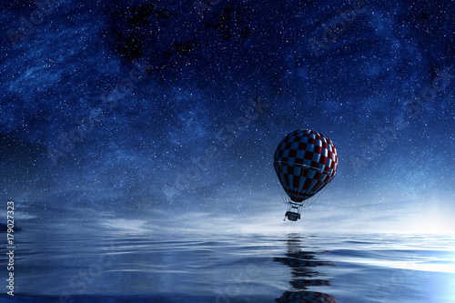 Air balloon in sea