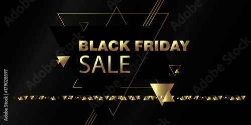 Black Friday, discounts, sale. Geometric, abstract. Vector illustration with triangles.
