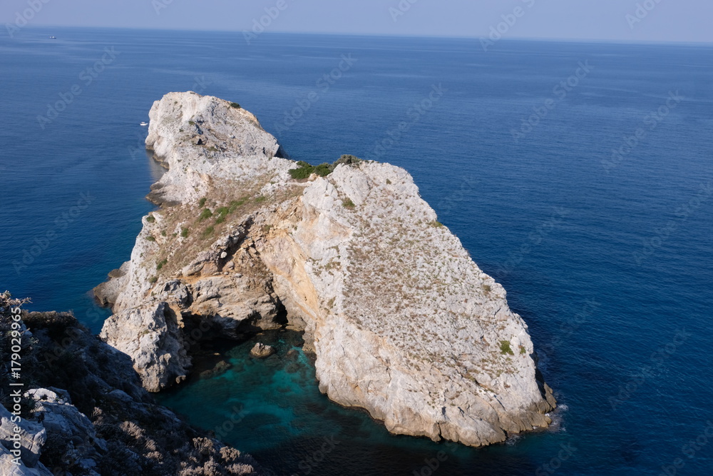 White rock in the Aegean sea