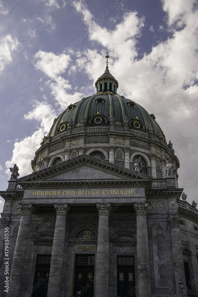 Frederik's Church in Copenhagen Denmark close view of the dome