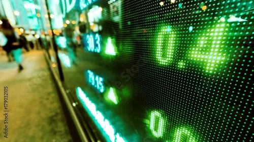 Sock market in the city. 4K Time lapse