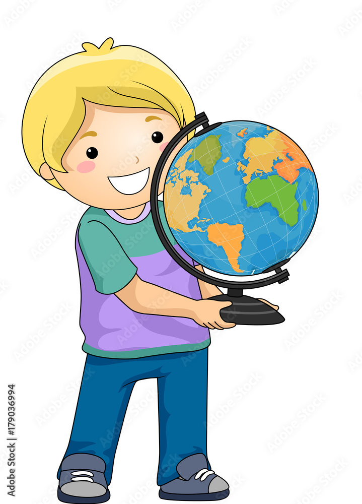 Geography Illustration of a Little Boy Doing a Class Presentatio Geography Illustration of a Little Boy Doing a Class Presentatio