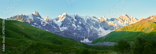 Panorama of Caucasian mountains of Svaneti