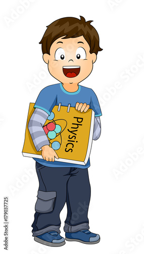 Kid Boy Physics Book Illust...