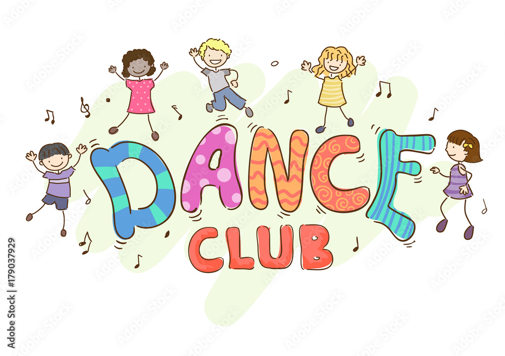 Stickman Kids Dance Club Illustration