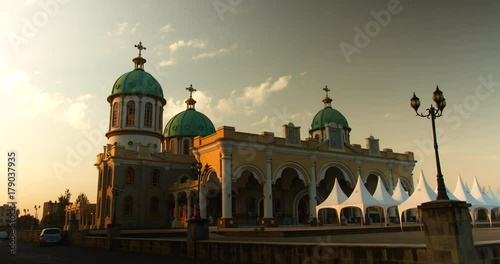 Timelapse of  Bole Medhane Alem Cathedral, Addis Ababa, Ethiopia.