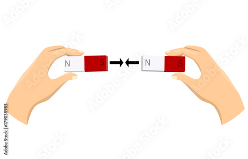 Hands Magnet Attract Illustration