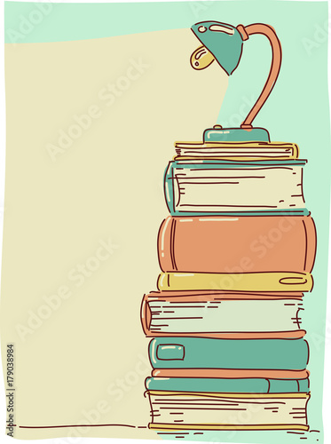 Books Lamp Background Illus...