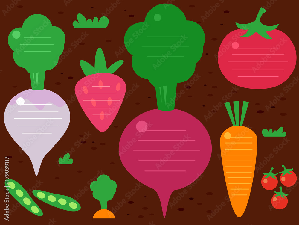 Garden Fruits Vegetables Background Illustration Garden Fruits Vegetables Background Illustration