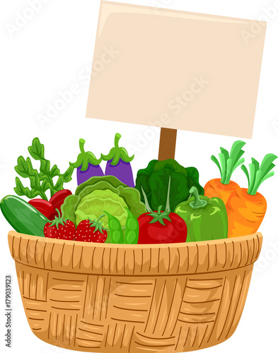 Vegetable Harvest Basket Board Illustration
