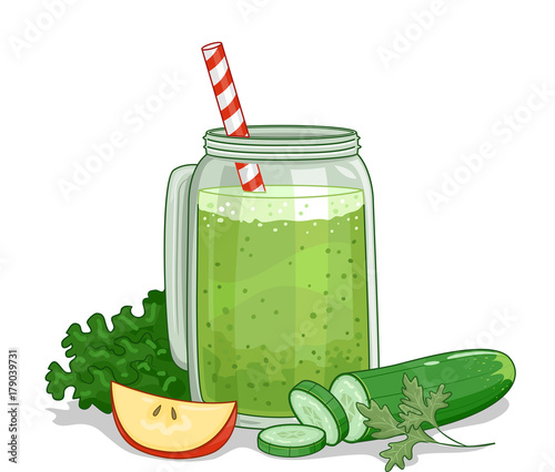 Green Smoothie Illustration