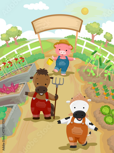 Animals Garden Illustration