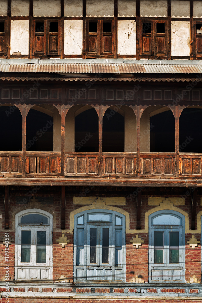 Colorful and graphic of traditional buildings in Srinagar , Kashmir Colorful and graphic of traditional buildings in Srinagar , Kashmir