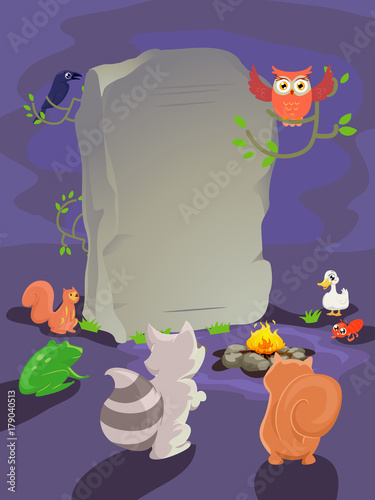 Owl Storytelling Stone Back...