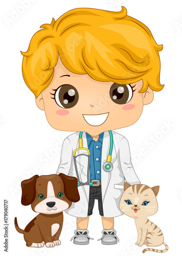 Kid Boy Little Veterinarian