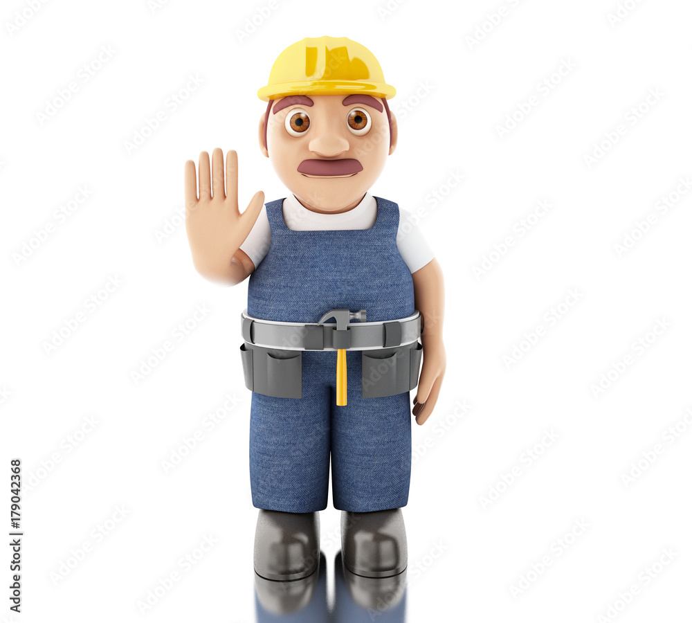 3d Construction worker with tools 3d Construction worker with tools