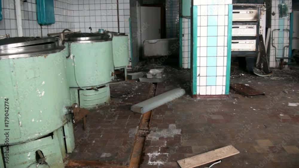 Canteen dining room in Pyramiden Spitsbergen Arctic. Russian neglected township. Canned place times of Soviet Union. Time stood still of North Pole. Canteen dining room in Pyramiden Spitsbergen Arctic. Russian neglected township. Canned place times of Soviet Union. Time stood still of North Pole.