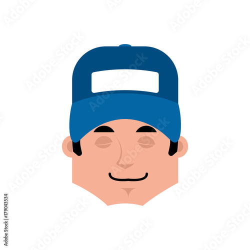Plumber sleep emotion avatar. fitter sleeping emoji face. Vector illustration