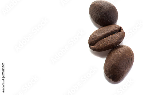 beans isolated on white background, Free from copy space.