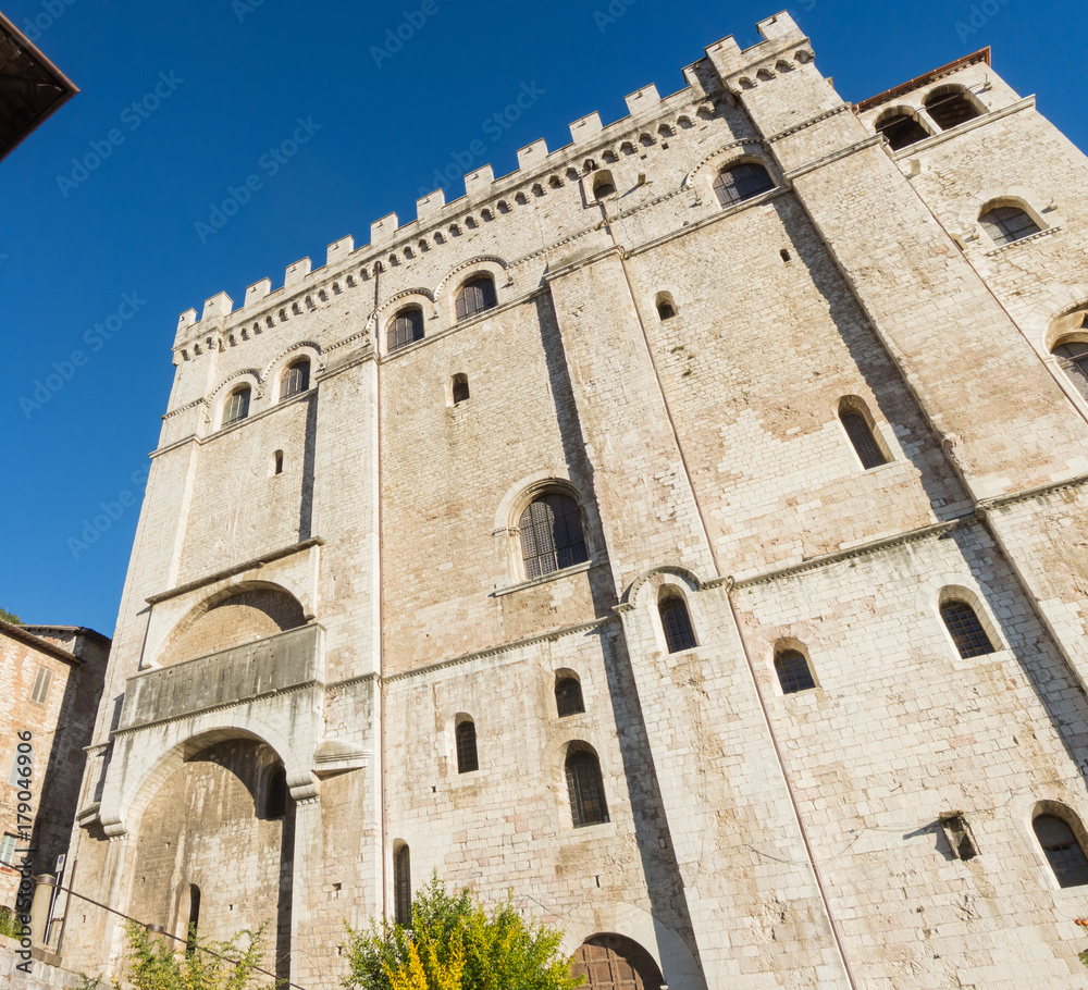 Gubbio, Italy. One of the most beautiful small town in Italy. The historical building called Palazzo dei Consoli