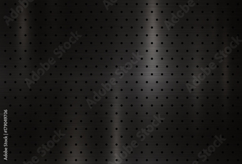 Modern black metal texture background vector illustration