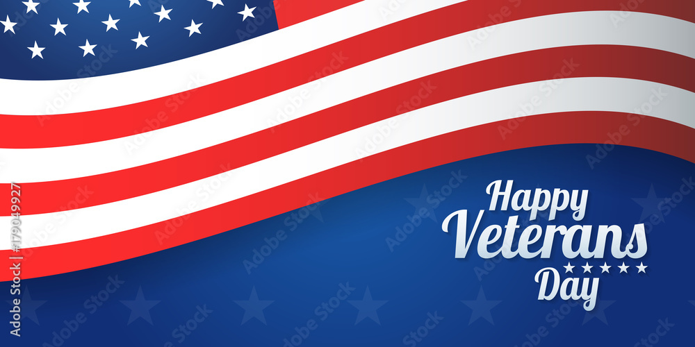 Background banner for Veterans Day, USA celebration. Vector design Happy Veterans Day