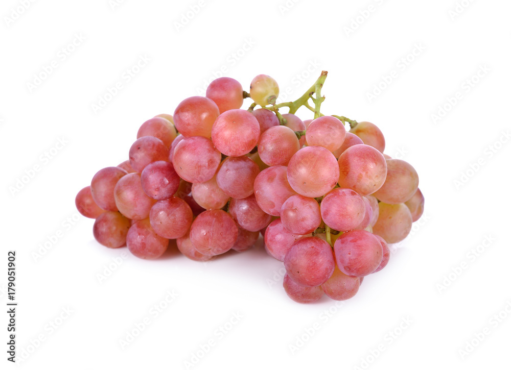 bunch of fresh grapes on white background
