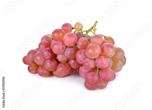 bunch of fresh grapes on white background