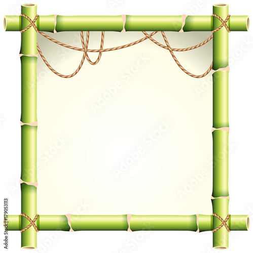 Bamboo frame with brown rope