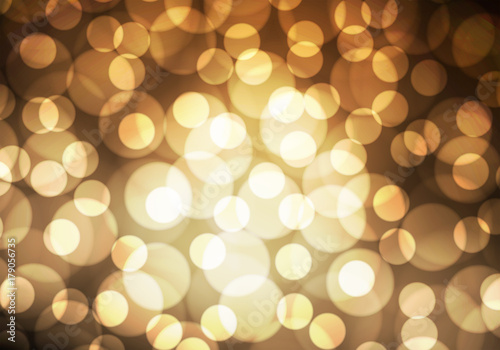 Abstract gold light bokeh night background vector illustration.