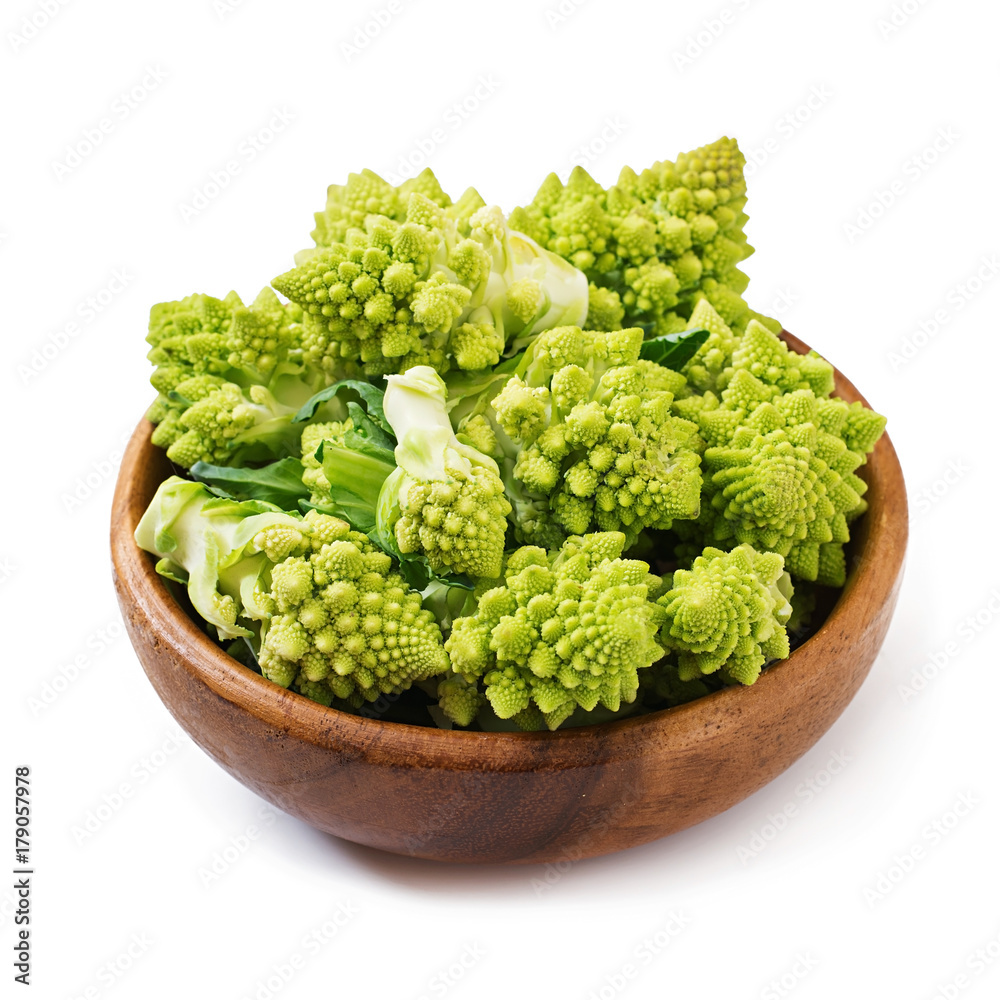 Cabbage romanesco isolated on white background Cabbage romanesco isolated on white background