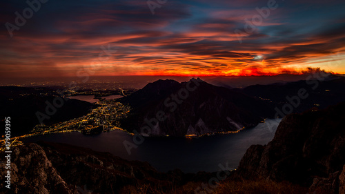 panoramic view to Lecco Lake - Lake Como district Lombardy Italy