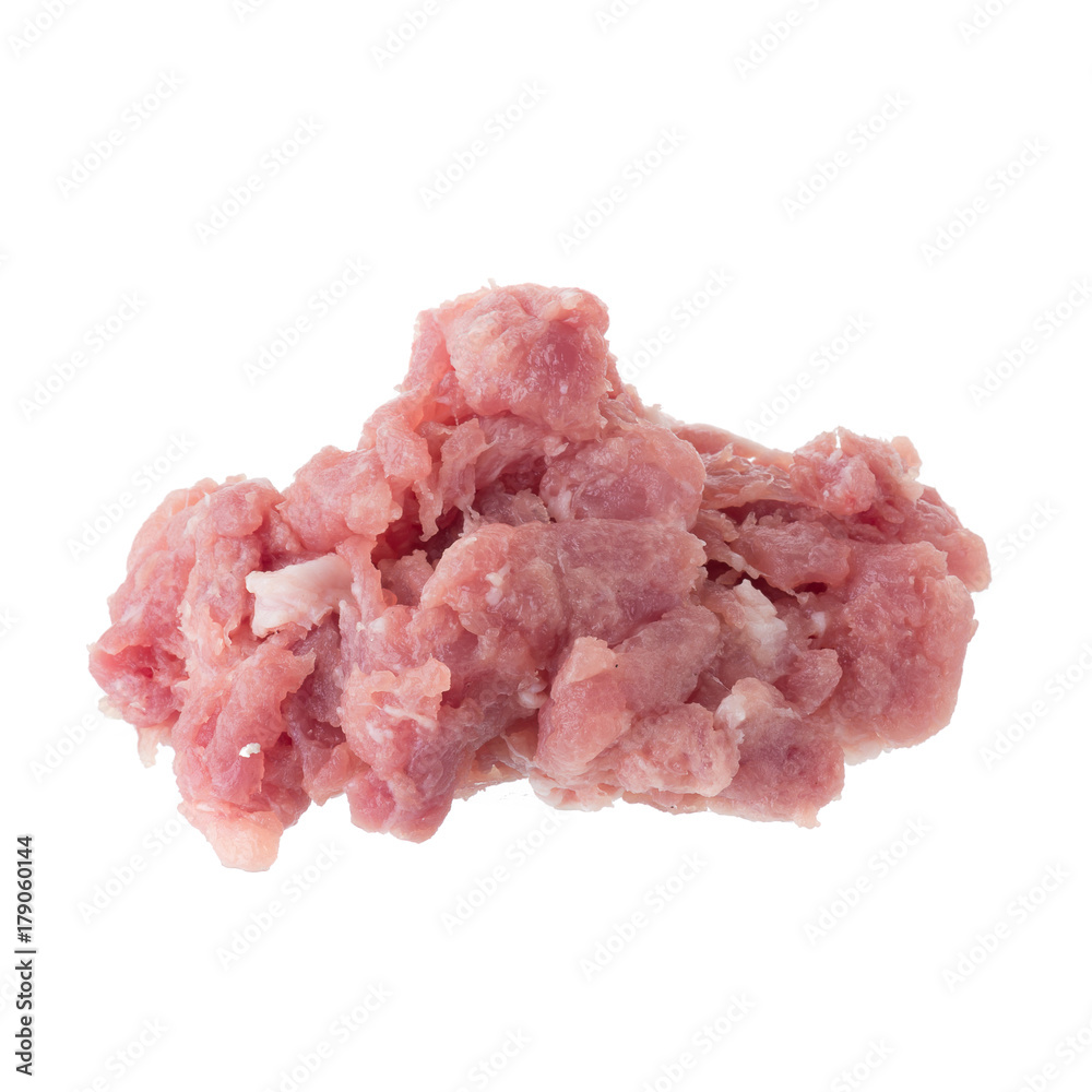 minced pork isolated on a white background minced pork isolated on a white background