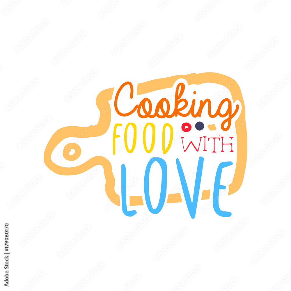 Colorful handmade logo template for cooking food club