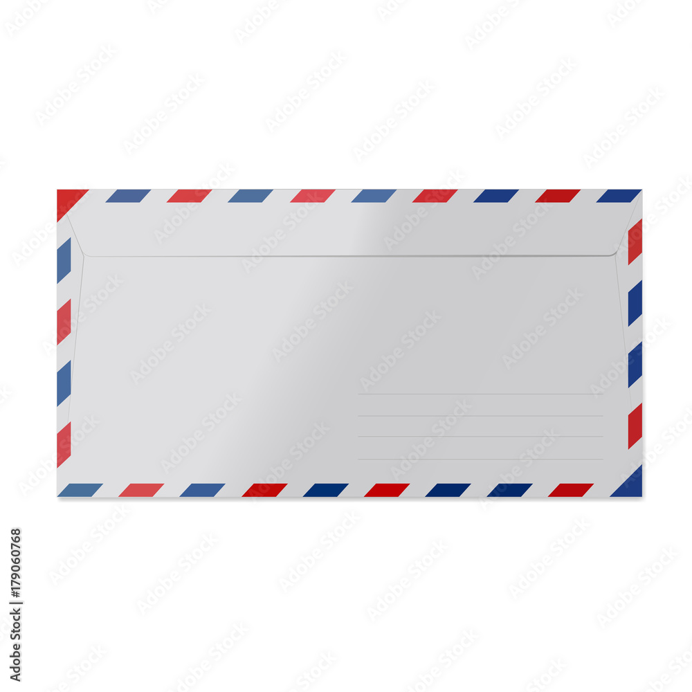 Paper envelope mockup isolated on white background. Vector illustartion