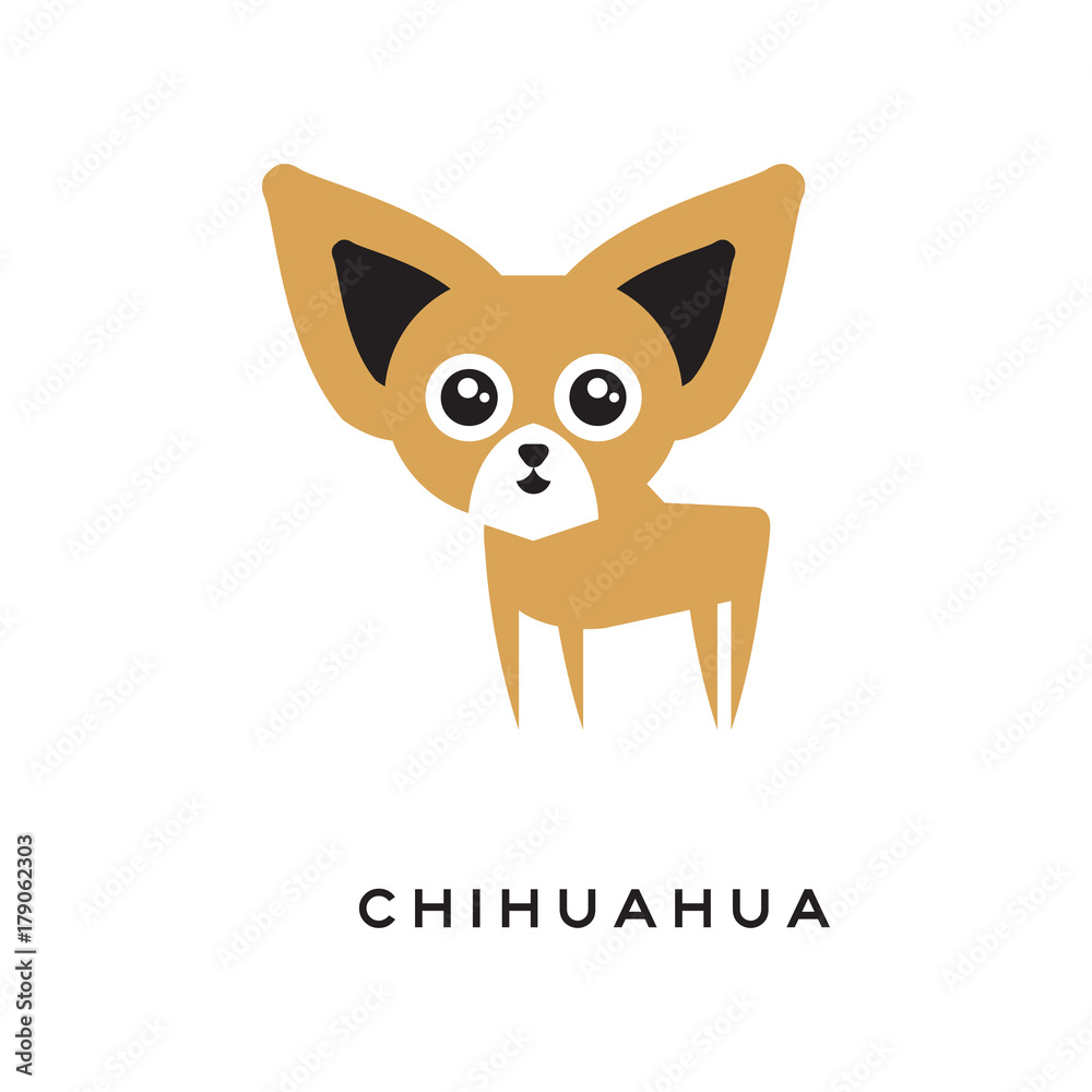 Cartoon chihuahua puppy character isolated on white background Cartoon chihuahua puppy character isolated on white background